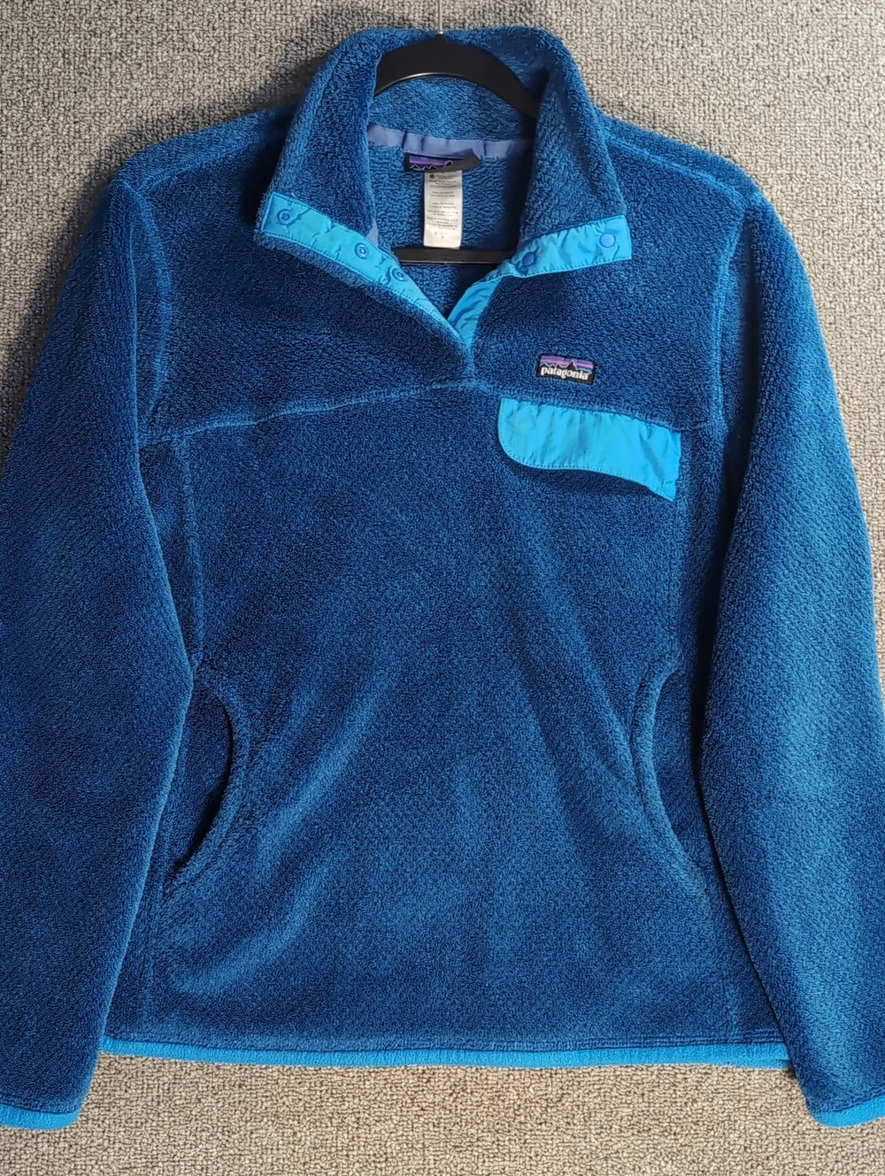 Patagonia Synchilla Snap-T Fleece Pullover Size Medium Vibrant Sky Blue Cozy